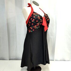 Sea Grove Halter Swimwear Top Cherry Print Chest Measure 40" L/XL TAG: 56/XXXXXL